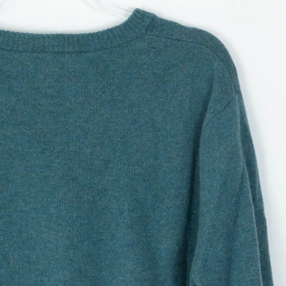 J. Crew Mens Crewneck Supersoft Lambs Wool Sweater Green Size XL Classic Preppy - Picture 6 of 6